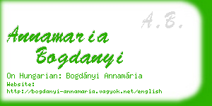 annamaria bogdanyi business card