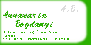 annamaria bogdanyi business card
